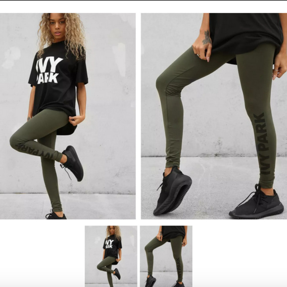 IVY PARK Pants - NWOT IVY PARK mid rise logo legging army green med